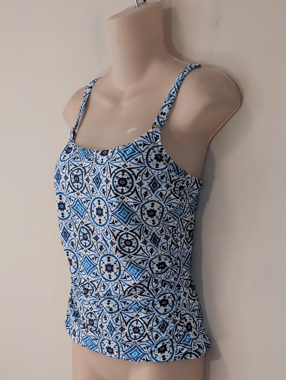 Jantzen Eden Cami Tankini Top – Patheon Blue Moroccan Tiles 4